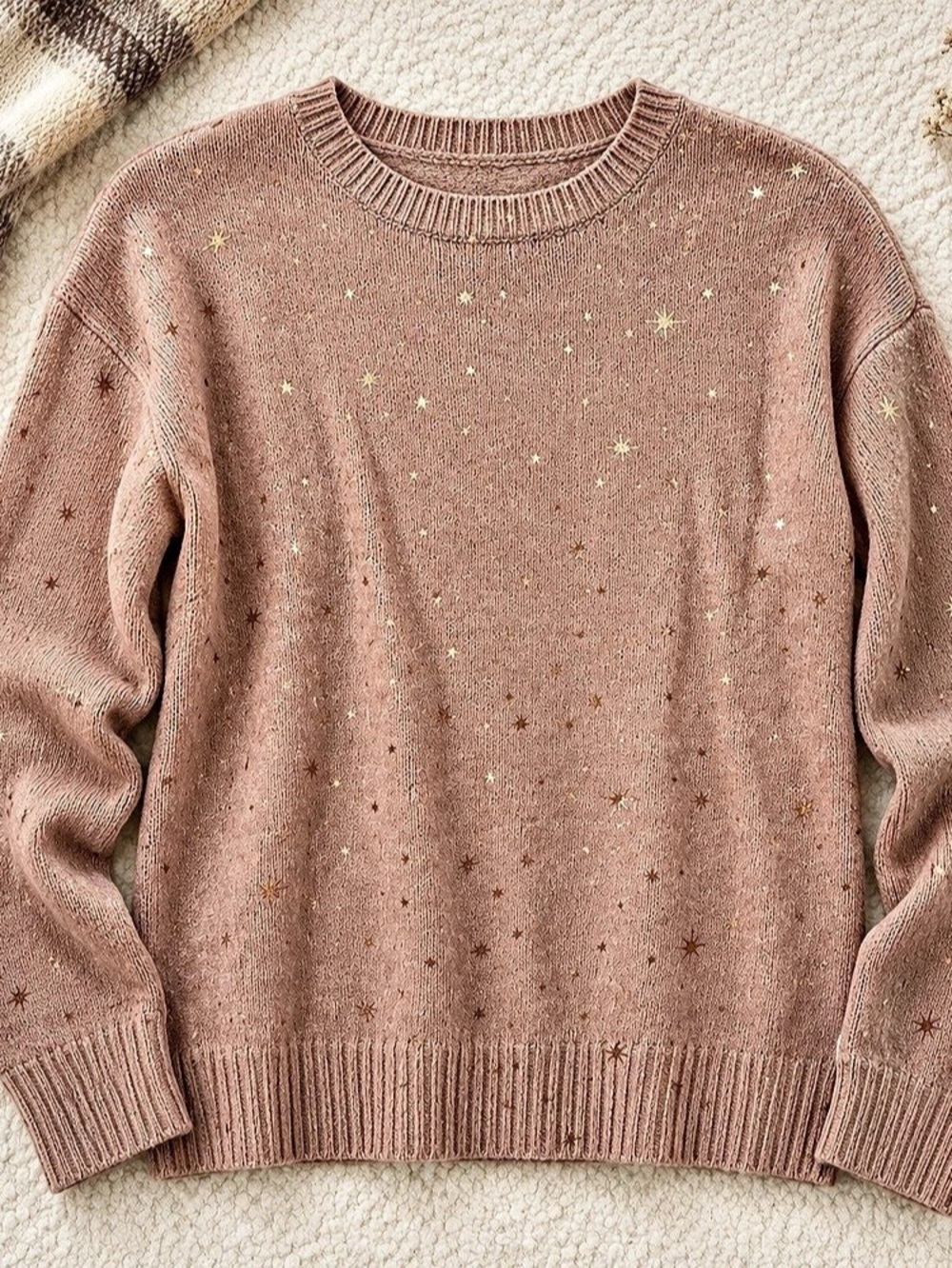 Maurice’s Blush Pink Sweater with Gold Stars | Size S